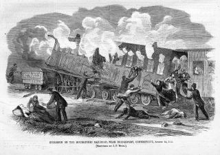 Railroad Collision on Housatonic Railroad Bridgeport Connecticut 1865