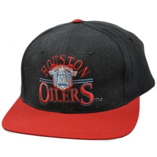 Houston Oilers Vintage Retro Deadstock Flat Bill Snapback Gray Red Hat