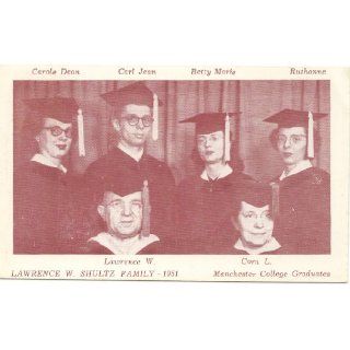 1950s Vintage Postcard 1951 Manchester College Graduates