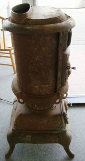 Howard Rex Antique Pot Belly Stove Vintage Wood Cast Iron Rustic