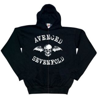 Avenged Sevenfold   Classic Deathbat Zip Hoodie: Clothing