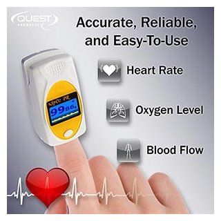 3 in 1 Deluxe Pulse Oximeter By Quest Products Measures