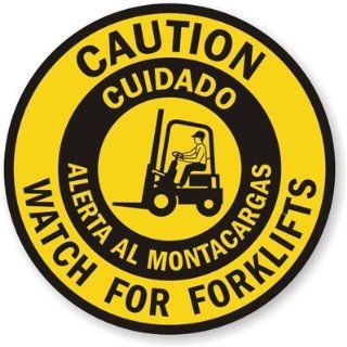 Bilingual Caution Forklift Traffic SlipSafe Vinyl Anti