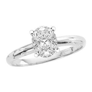 98 ct. E   SI1 GIA Certified Oval Cut Diamond Solitaire Ring (White