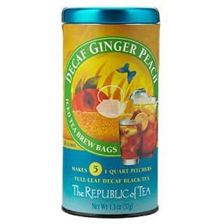 The Republic of Tea, Decaf Ginger Peach Eco Iced Tea Brew Bag, 5 Count