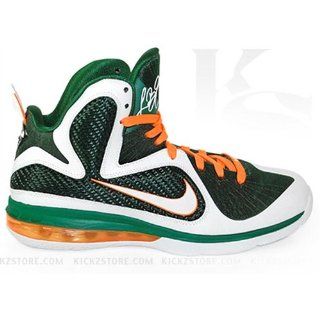  Nike Mens Lebron 9 Miami Hurricane Style # 469764 102 size 13 Shoes