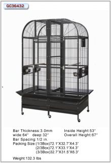 HQ Cages 36432 Parrot Bird Double Macaw with Divider 64x32 Toy Toys