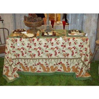   Pine Cone Red Green Tablecloth Size 71 x 106