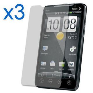3x front crystal clear screen protectors for the htc evo