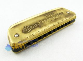 10 Hole 20 Tone Harmonica C Key Huang Brand Boat Shape in OLD COLOR