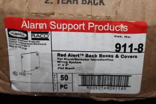 Raco Hubbell 911 8 Red Alert Back Box Blank Cover NIB