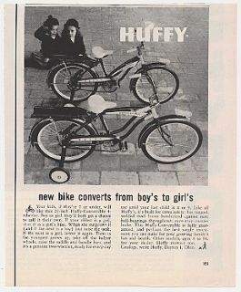 1959 Huffy Convertible 4 Wheel Boy Girl Bike Bicycle Photo Print Ad