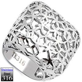 Ladies Huge No Stone Stainless Steel Ring New