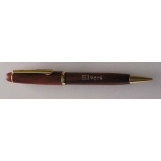 Engraved rosewood pen with name Elvera