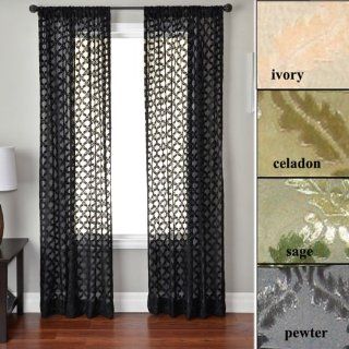 108 Long Galila Diamond Semi Sheer Curtain Panel by