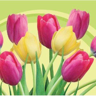  Blooming Tulips Plastic Tablecover 54 x 108 12ct