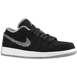 Jordan AJ1 Low   Mens   Basketball   Shoes   Black/Charcoal/White
