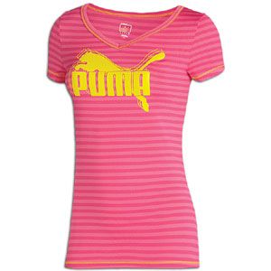 PUMA Soccer Performance Stripe S/S T Shirt   Womens   Beetroot Purple