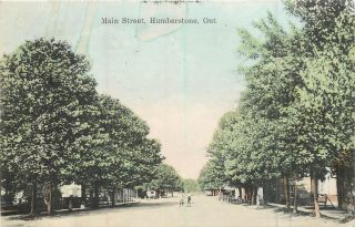  Vintage Postcard Horse Main Street Humberstone Ontario Canada