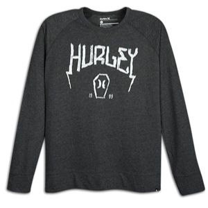 Hurley White Out Longsleeve Fleece T Shirt   Mens   Casual   Clothing