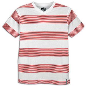 The Southpole Printed Stripe V Neck T Shirt is a slim fit style made