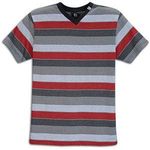 Southpole V Neck Stripe Slim Fit S/S T Shirt   Mens   Casual