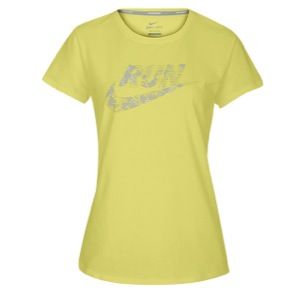 Nike Dri Fit Cotton Runners Attitude T Shirt   Womens   Electric