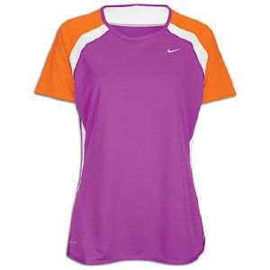 Nike Fast Pace S/S Baselayer T Shirt   Womens   Magenta/Vivid Orange
