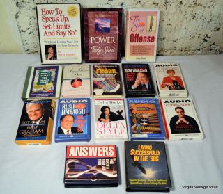 15 Lot Self Help Christian Humor Bio Audio books on Cassette Joyce
