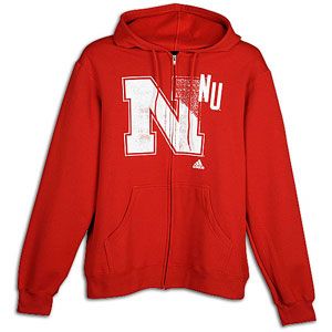 adidas Alternate Logo Full Zip Hoodie   Mens   Nebraska   University