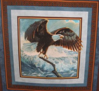 Wild Wings Quest of Hunter Eagle Pillow 100% Cotton Fabric panel
