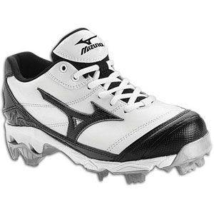 Mizuno 9 Spike Finch 5 Low   Womens   Softball   Shoes   White/Black