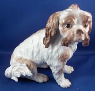   Meissen King Charles Spaniel Dog Figurine Porcelain Porzellan Hund