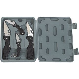 New 4 Piece Knife Set with Case Stainless Blade Knive
