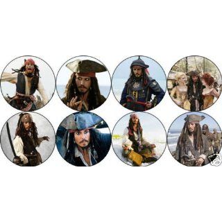 Set of 8 Pirates of the Caribbean Pinback Buttons 1.25