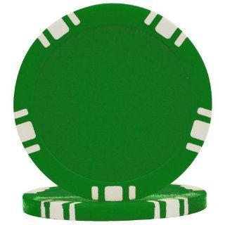 100 5 Spot Blank Poker Chips   Green