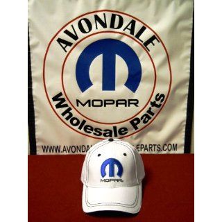 Mopar Logo Hat White W/Black Stitch Adjustable OEM  