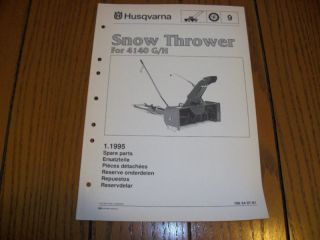 Husqvarna Snow Thrower 4140 G H Spare Parts List Manual