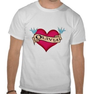 Olivia   Custom Heart Tattoo T shirts & Gifts 
