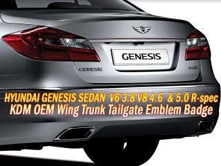 09 12 Hyundai Genesis Sedan V6 V8 R Spec Trunk Tailgate Winged Emblem