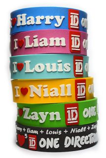 One Direction Rubber Bracelet Wristband I Love Harry Liam Louis Niall