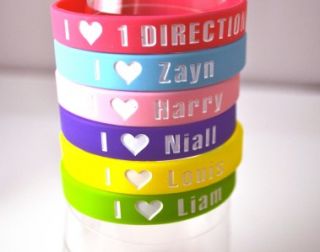 One Direction Wristband Bracelet I Love Pink 1D Harry Liam Zayn