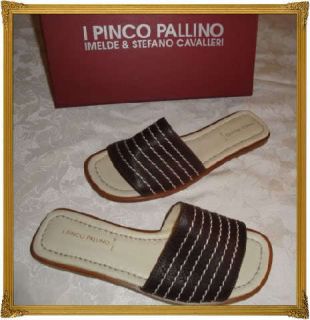 New I Pinco Pallino Brown Leather Sandals Summer Collection 36 UK 3 US