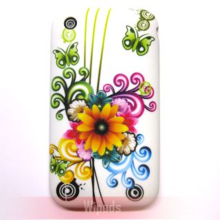 Butterfly Flower White Silicone Soft Case Cover Skin for Apple iPhone