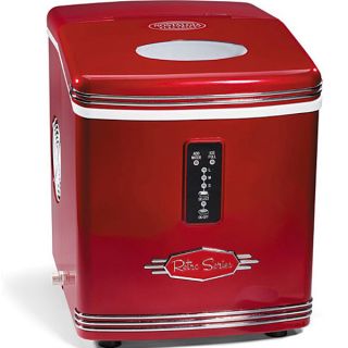 Red Portable Ice Maker Compact Ice Machine Countertop Cube Icemaker