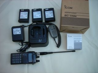 ICOM IC W32A VHF UHF Handheld Dual Band Transceiver loaded with