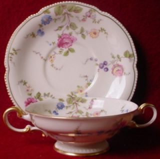 Castleton China Sunnyvale Factory Second Cream Soup Bowl and Saucer