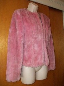 Ideology Crazy Cute Fuzzy Soft Pink Vintage Mink Look Coat Jacket XS S