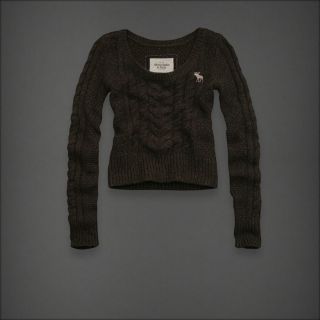 Abercrombie 78$ Ilana Cable Sweater Brown M