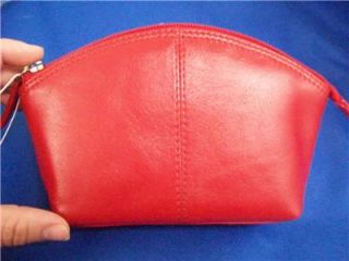 Ili Leather Makeup Cosmetic Bag Pouch Wallet 6480 Red